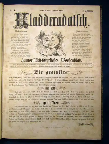Kladderadatsch 13. Jahrgang 60. Nr. 1860 Humoristisch-satirisches Wochenblatt sf