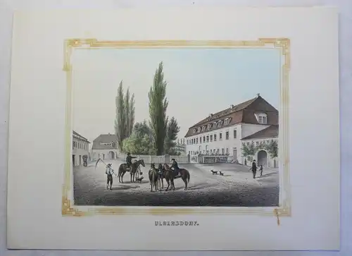kolor Lithografie Ulbersdorf Poenicke Schlösser & Rittergüter um 1855 Sachsen xz