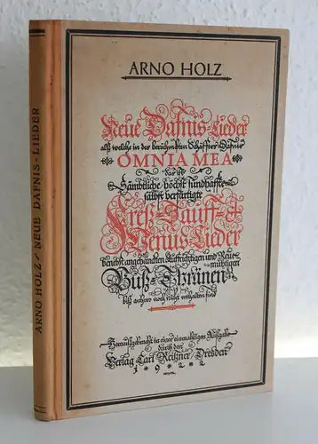 Holz Neue Dafnis-Lieder Omniae Mea 1922 Hans Th. Hoyer Erstausgabe Lyrik xy