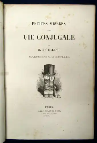 Balzac Petites Miseres De La Vie Conjugale Illustrees par Bertall 1845 js