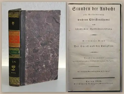 Stunden der Andacht 1834 Christentum Religion Andachtsbuch Theologie Gebete xz