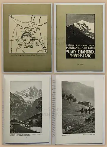 Prospekt Broschüre Reise Vallais-Chamonix Mont Blanc um 1915 Reklame Schweiz xz