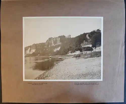 Fotografie Rathen mit Bastei Sächsische Schweiz 1908 Foto Sachsen Elbe xz