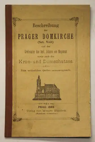 Orig. Prospekt Beschreibung der Prager Domkirche 1889 Tschechien Geschichte sf