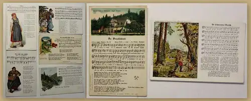 7 Ansichtskarten mit Liedern aus dem Erzgebirge um 1905 ua s'Bärbele  sf