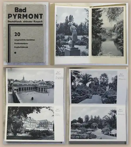 20 Ansichtskarten Postkarten Stadtansichten Bad Pymont Niedersachsen um 1935 xz