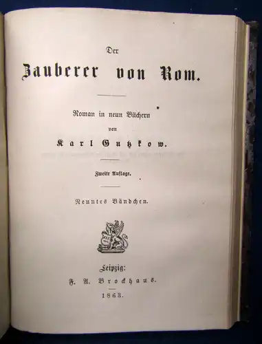 Gutzkow Der Zauberer von Rom 1863,18 Bände in 6 Bänden Belltristik Lyrik js