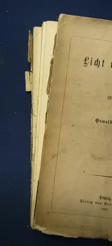 Marbach Licht und Leben. Gedichte 1883 Belletristik Philosoph sehr selten sf