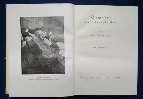 Waldmann Sammler und ihresgleichen 1920 Mit 52 Abbildungen Kunst Künstler js