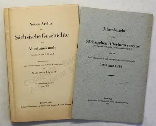 Lippert Ermisch Neues Archiv Sächsische Geschichte 56. Bd 1.Heft 1935 Sachsen xy