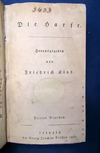 Kind Friedrich Die Harfe 3. Bändchen apart Erzählungen Belletristik Literatur js