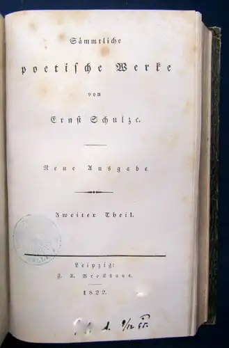 Sämmtliche poetische Werke 4 Teile in 2 komplett 1822 Belletristik Gedichte  js