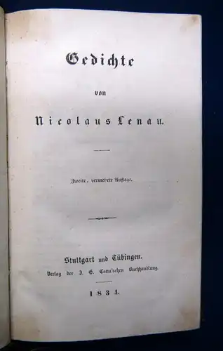 Lenau Gedichte 1834 Belletristik Klassiker Weltliteratur Schriftsteller sf
