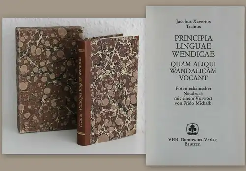Ticinus: Principia Linguae Wendicae -Reprint 1985 Wendisch Sprachwissenschaft xz