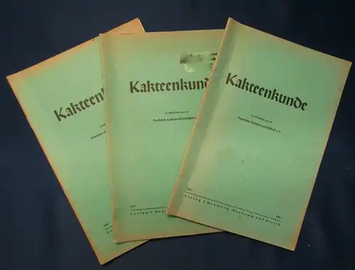 Kakteenkunde Lieferung 1-3 1939 Botanik Natur Forschung Phytologie js