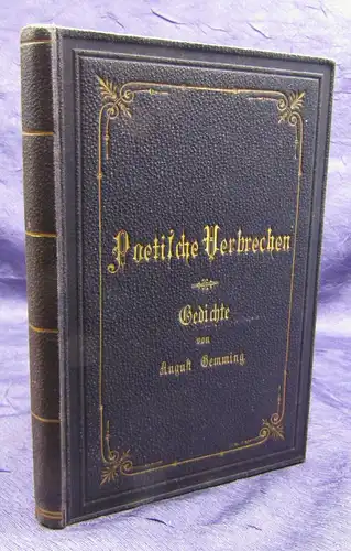 Gemming Poetische Verbrechen. Gedichte 1876 Belletristik Klassiker Poesie sf