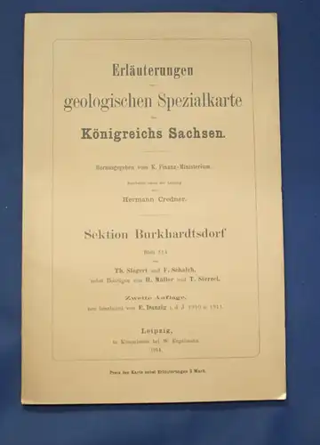 Erläuterungen zur geologischen Spezialkarte Burkhardtsdorf 1914 Nr. 114  js