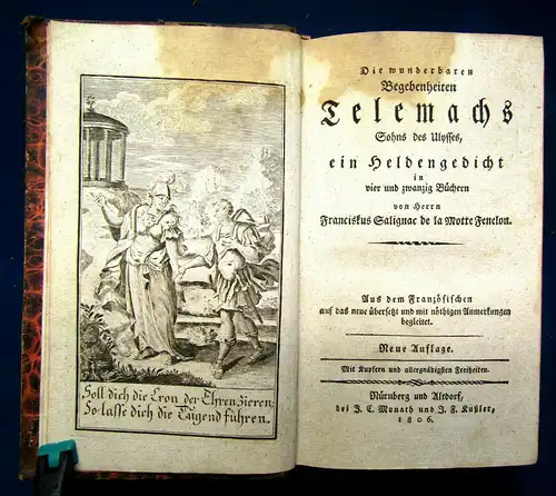 Die wunderbaren Begebenheiten Telemachs Sohn des Ulysses 1806 Heldengedicht js