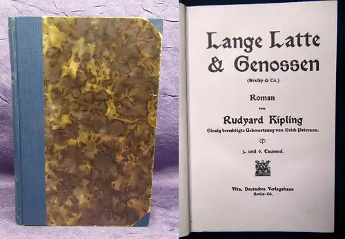 Lange Latte & Genossen Roman von Rudyard Kipling 1909 Belletristik js