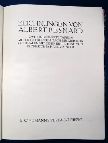 Singer Zeichnungen von Albert Besnard, Meister der Zeichnung 1912 52 Tafeln  js