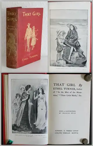 Ethal Turner That Girl Erstausgabe 1908 Literatur Roman golgeprägter Leinen xz