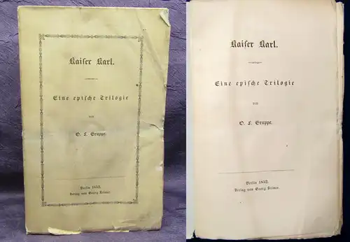 Gruppe Kaiser Karl Eine epische Trilogie 1852 Geschichte Politik Lyrik js