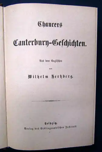 Hertzberg Chaucers Canterbury-Geschichten o.J. Belletristik Erzählungen js