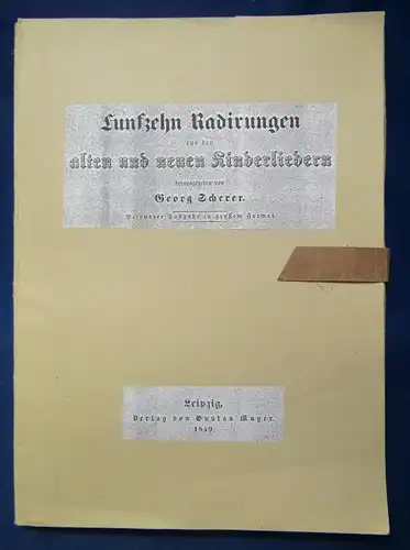 Scherer 15 Radierungen aus den alten und neuen Kinderliedern 1849 Kunst js