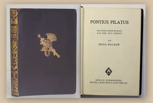 Walkow Pontius Pilatus 1930 Historischer Roman Belletristik Italien Ortskunde xy