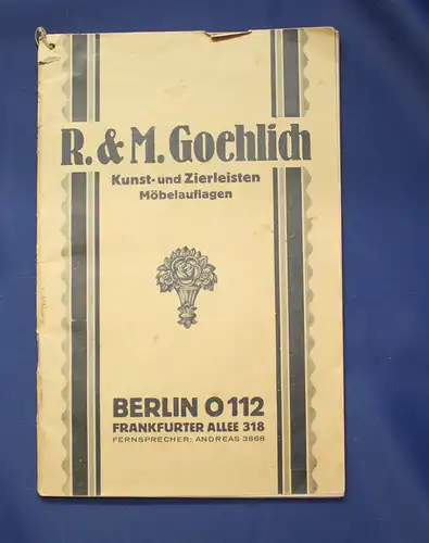 Goehlich Kunst - und Zierleisten Möbelauflagen 1927 Handwerk Berufe Dienste js
