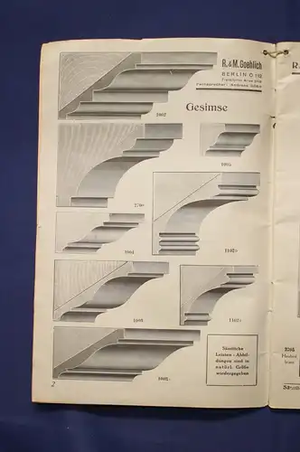 Goehlich Kunst - und Zierleisten Möbelauflagen 1927 Handwerk Berufe Dienste js
