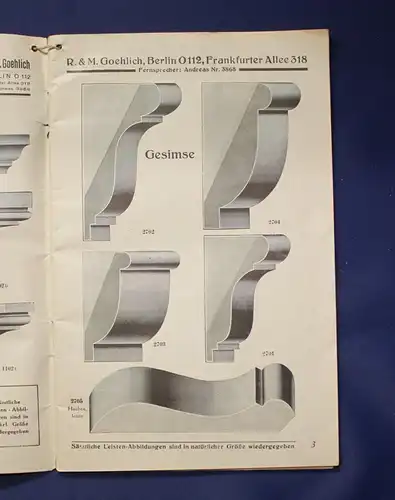 Goehlich Kunst - und Zierleisten Möbelauflagen 1927 Handwerk Berufe Dienste js