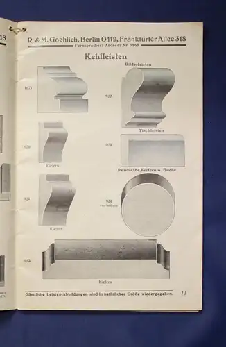 Goehlich Kunst - und Zierleisten Möbelauflagen 1927 Handwerk Berufe Dienste js