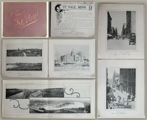 Souvenir Views of St. Paul Minnesota Album ca. 1900 Photografie Ansichten xz