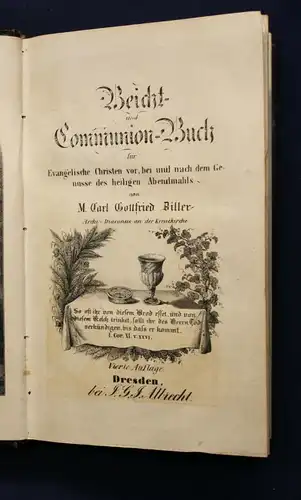 Biller Beicht- und Communion- Buch 1859 Religion Christus Bibel Philosophie  js