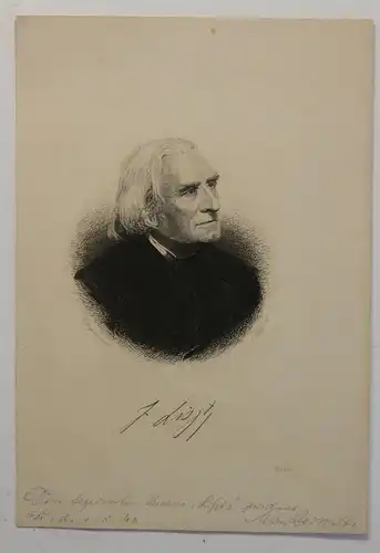 Original Kupferstich Franz Liszt von August Weger um 1890 Kunst Kultur Kupfer sf