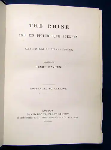 Mayhew The Rhine and its picturesque Scenery 1856 Geschichte Landschaft sf