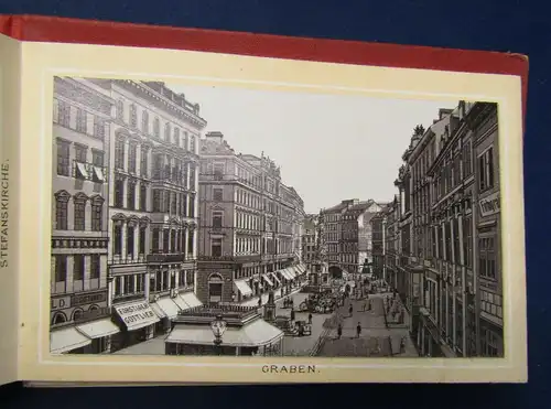 Leporello von Wien um 1890 Lithografien Österreich Ortskunde Architektur sf