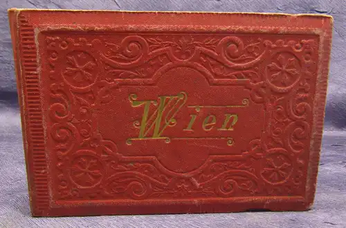 Leporello von Wien um 1890 Lithografien Österreich Ortskunde Architektur sf