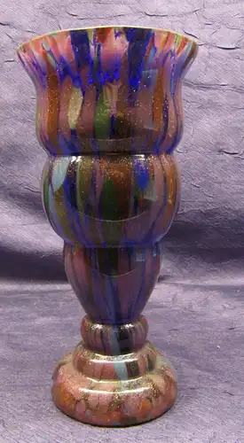 handgefertigte Vase/ Moranostil h= ca.16 cm mehrfarbig Goldschimmer sf