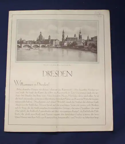Original Broschur Dresden um 1930 Ortskunde Landeskunde Sehenswürdigkeiten js