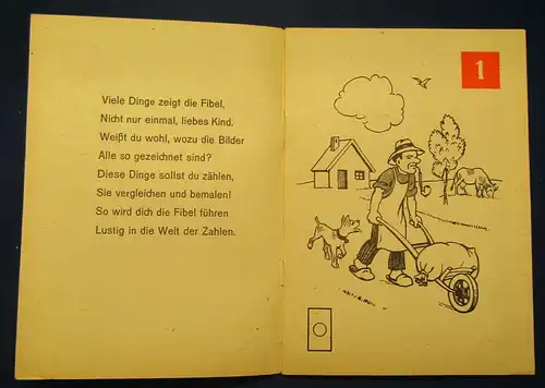 Meindl Lustige Zahlen- Fibel um 1950 illustriert zum ausmalen für Kinder  lernen