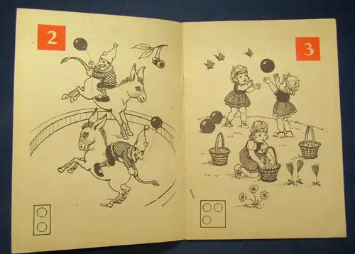 Meindl Lustige Zahlen- Fibel um 1950 illustriert zum ausmalen für Kinder  lernen