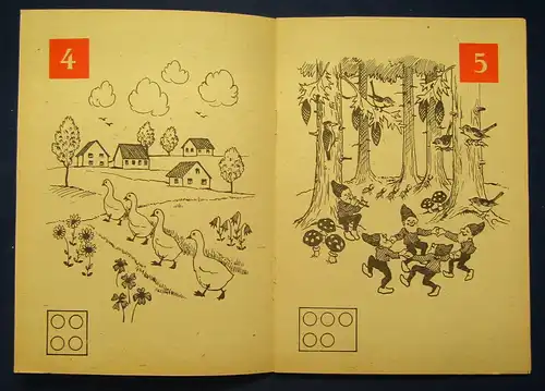 Meindl Lustige Zahlen- Fibel um 1950 illustriert zum ausmalen für Kinder  lernen