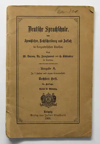 Baron uW Deutsche Sprachschule 1906 Sprachlehre Rechtschreibung Sprache lernen