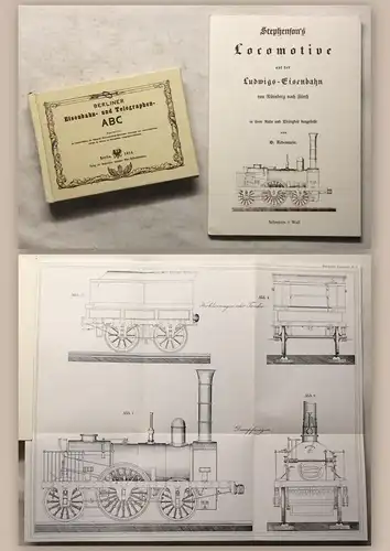 Berliner Eisenbahn- und Telegraphen-ABC + Stephanon's Locomotive  2x Reprint xy