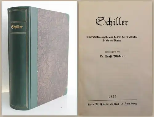 Bliedner Schiller Volksausgabe aus des Dichters Werken 1923 Weltliteratur xy