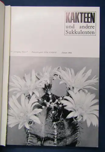 Kakteen und andere Sukkulenten 17. Jahrgang 1966 Natur Botanik Pflanzen sf