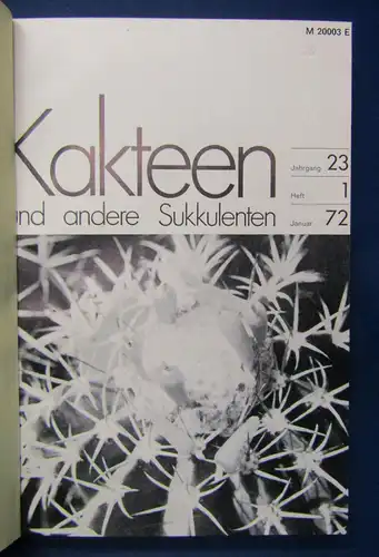 Kakteen und andere Sukkulenten 23. Jahrgang 1972 Natur Botanik Pflanzen sf