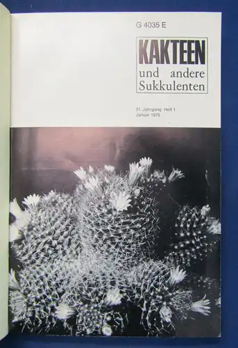 Kakteen und andere Sukkulenten 21. Jahrgang 1970 Natur Botanik Pflanzen sf